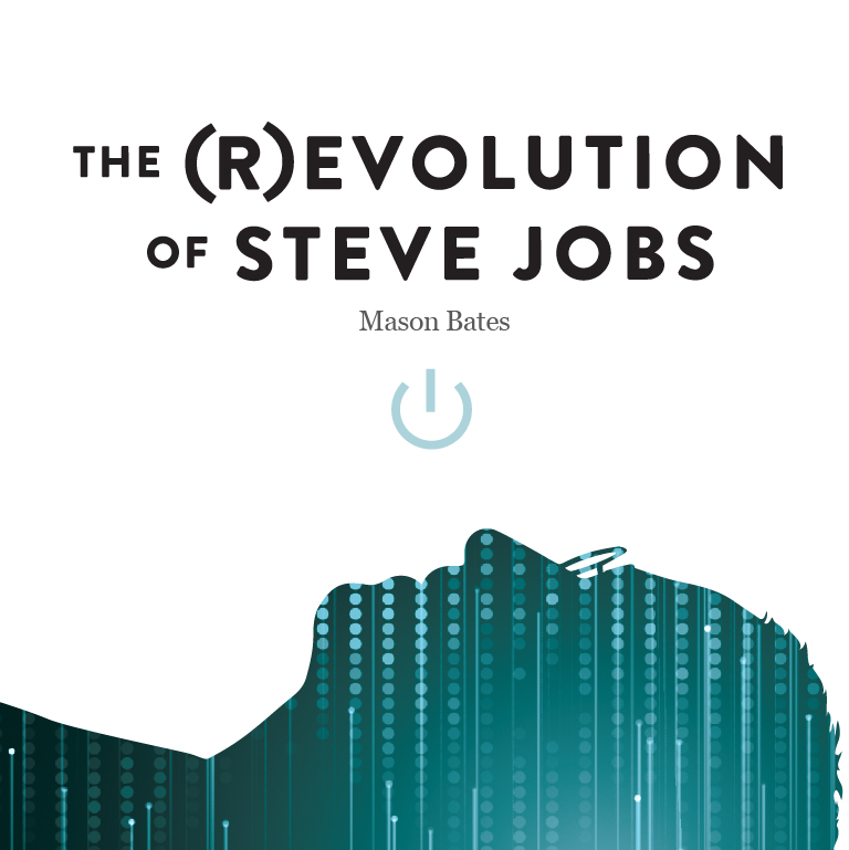 A silhouette of a man looking up. The words The (R)evolution of Steve Jobs appear.